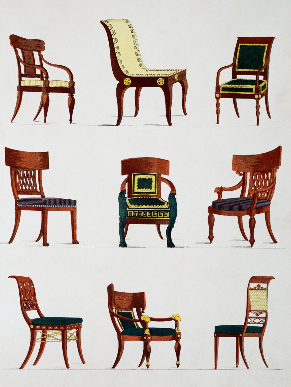 Koltuklar ve sandalyeler, Konsolosluk dönemi, Collection de meubles et object de gut (Mobilya ve zevk objeleri koleksiyonu) by Pierre de La Mesangere