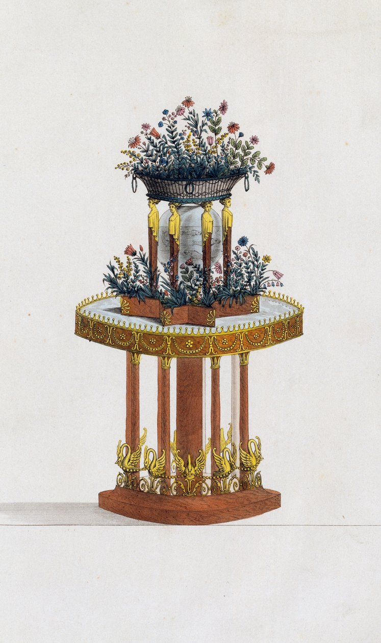 Maun ve bronz çiçeklik, plaka 287, Collection de meubles et object de gut (Mobilya ve zevk objeleri koleksiyonu) by Pierre de La Mesangere