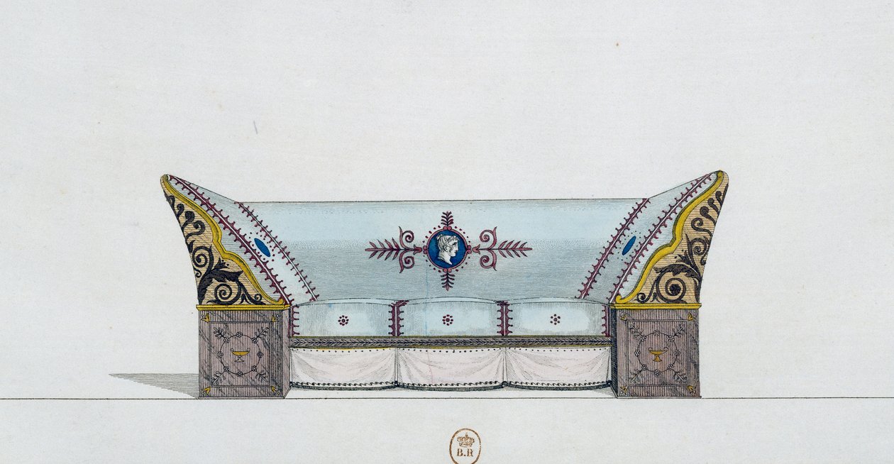 Kanepe, plaka 106, Collection de meubles et object de gut (Mobilya ve zevk objeleri koleksiyonu) by Pierre de La Mesangere