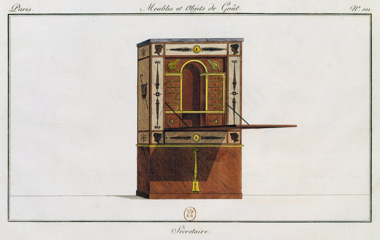 Yazı masası, plaka 101, Collection de meubles et object de gut