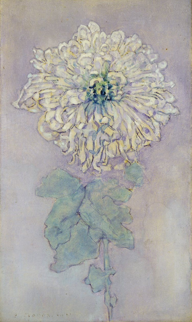 Krizantem (kağıt üzerinde wc) by Piet Mondrian