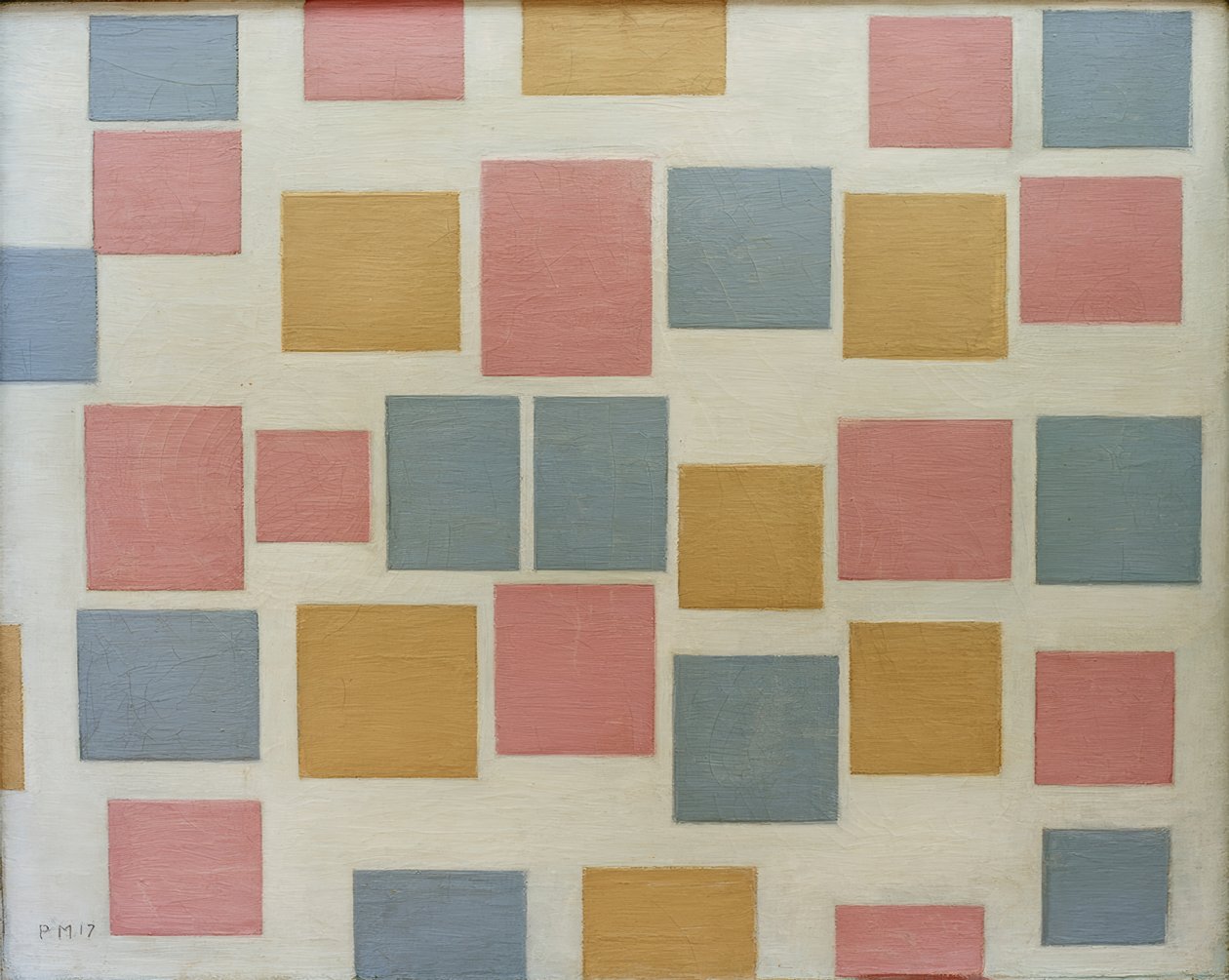 Kompozisyon No. 3; Renkli alanlarla kompozisyon 3 by Piet Mondrian
