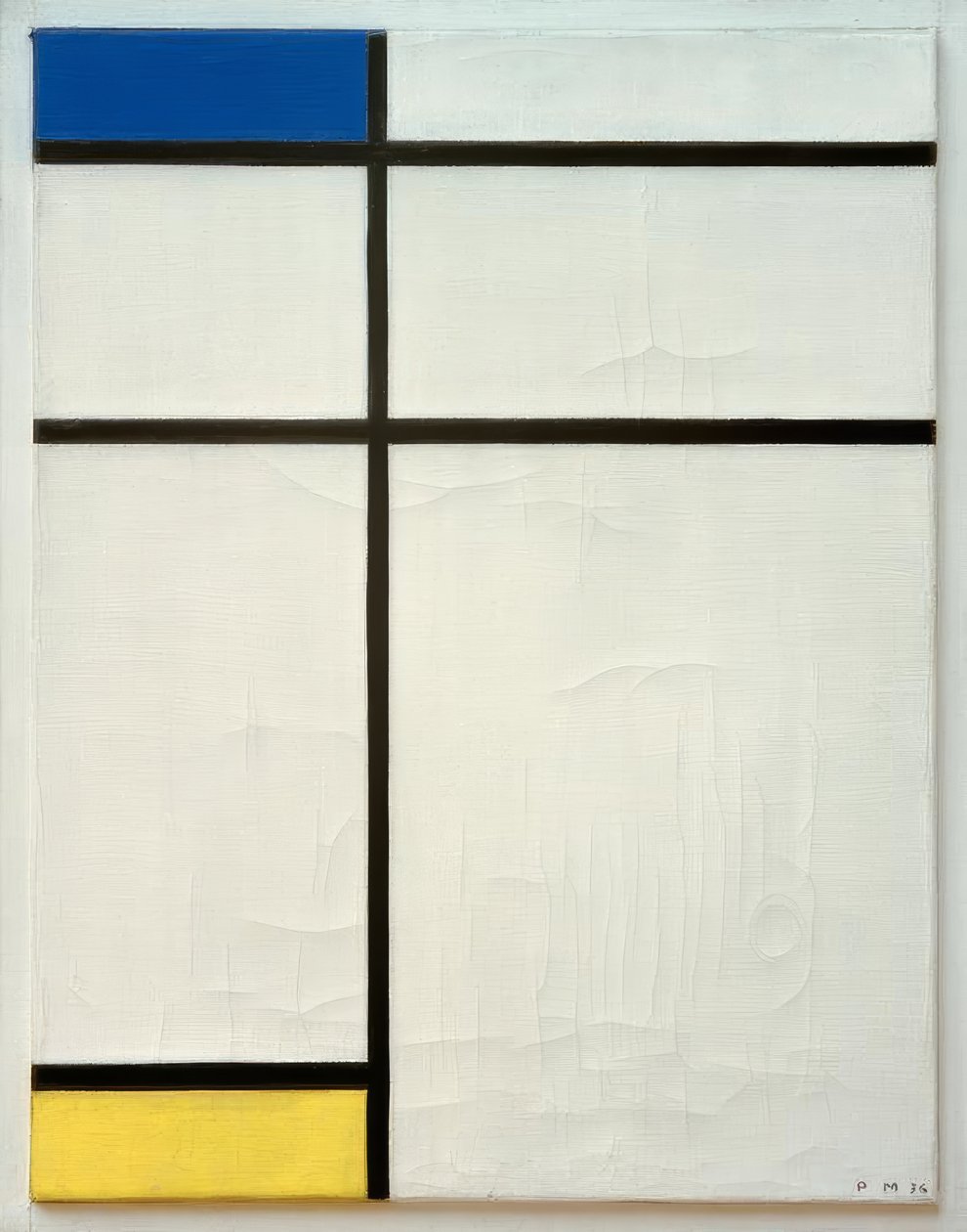 Mavi, Sarı ve Beyaz Kompozisyon (B) by Piet Mondrian