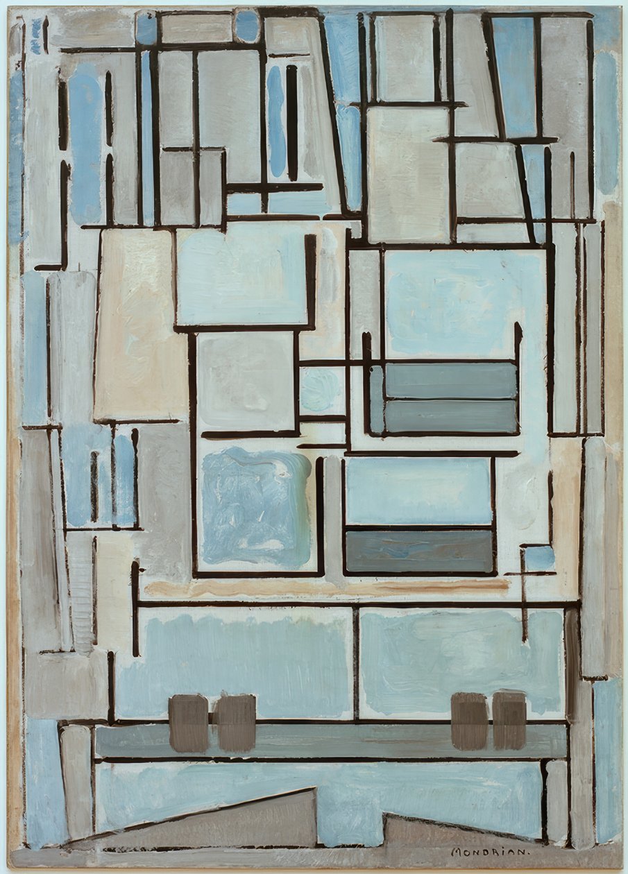 kompozisyon numarası VI; kompozisyon 9; Mavi Cephe by Piet Mondrian