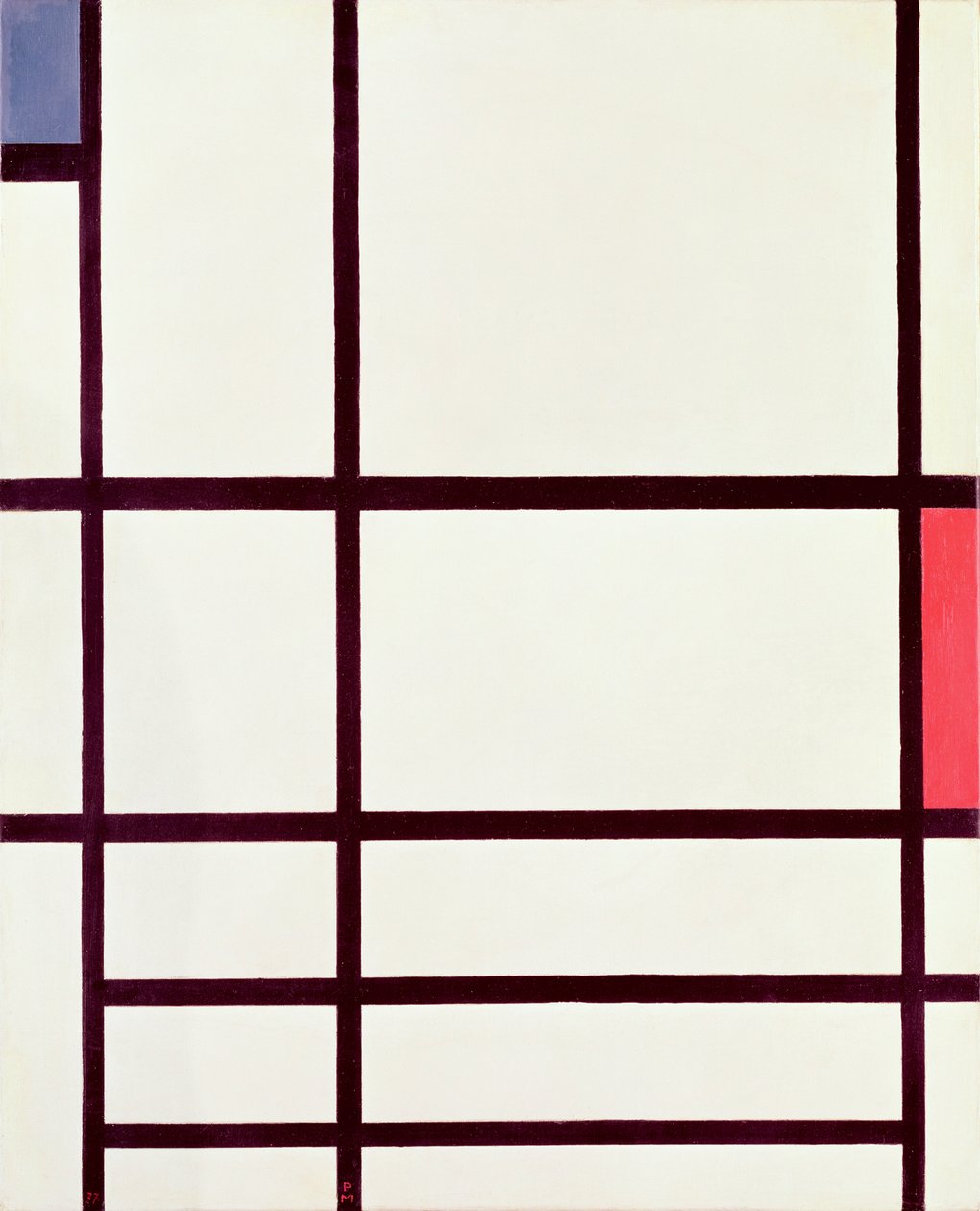Kırmızı, Mavi ve Beyaz Kompozisyon: II, 1937 by Piet Mondrian