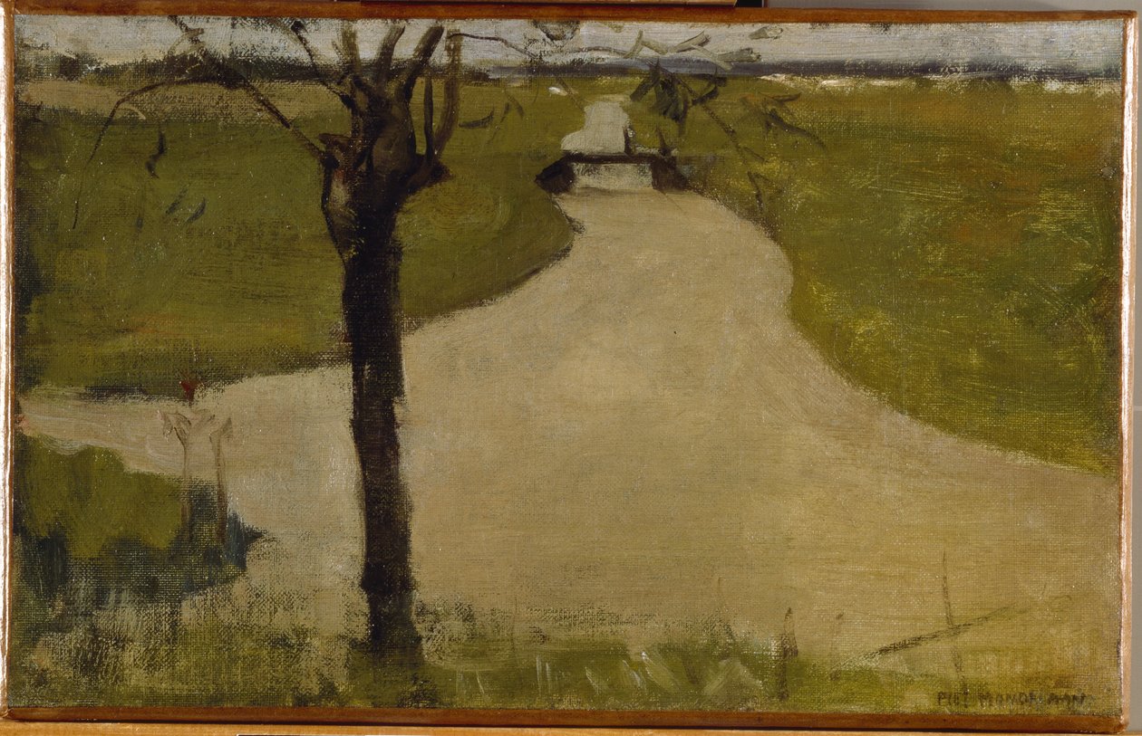Genç Pollarded Söğütlü Sulama Hendeği, Oil Sketch II, 1900 by Piet Mondrian