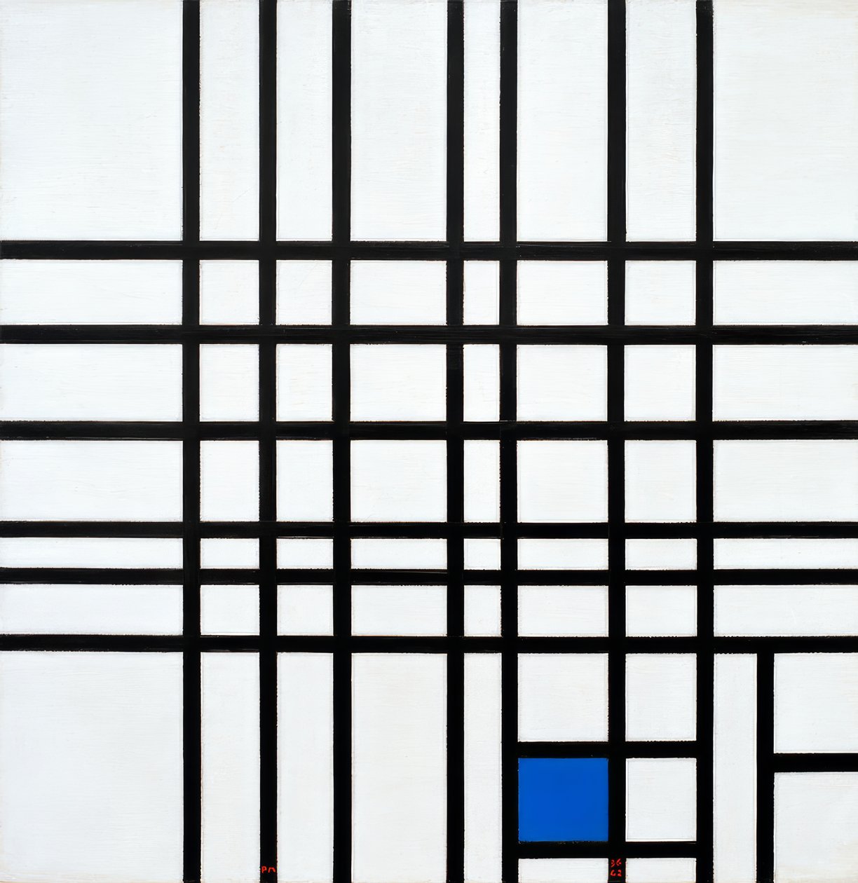 Bileşim No. 12; mavi ile kompozisyon by Piet Mondrian