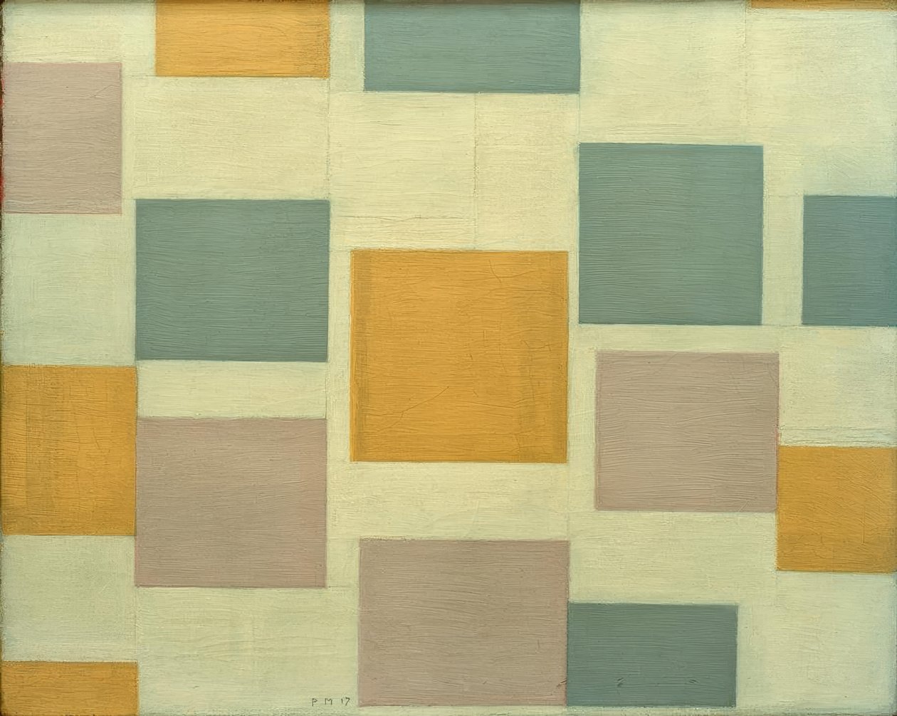 5 numaralı bileşim; Renkli alanlarla kompozisyon 5 by Piet Mondrian