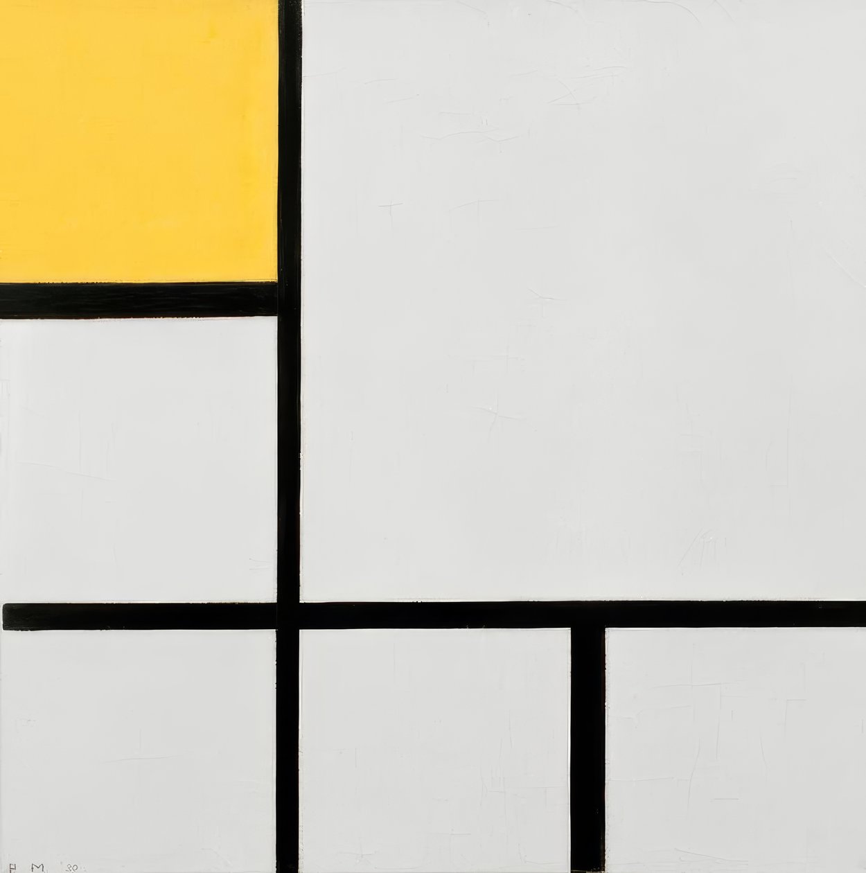 Bileşim No. I; Sarı ile kompozisyon by Piet Mondrian