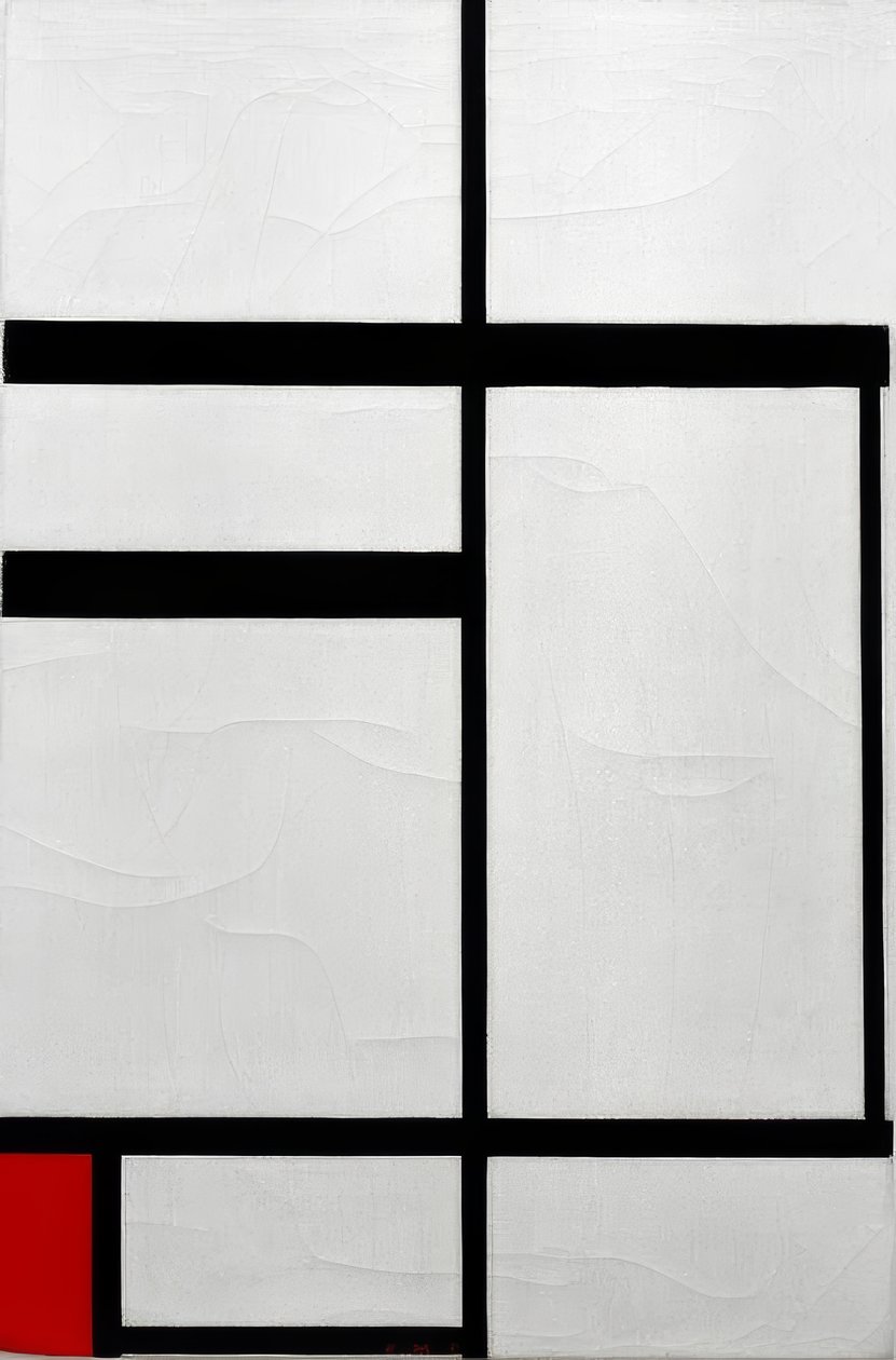 Bileşim No. I; Kırmızı ile kompozisyon by Piet Mondrian