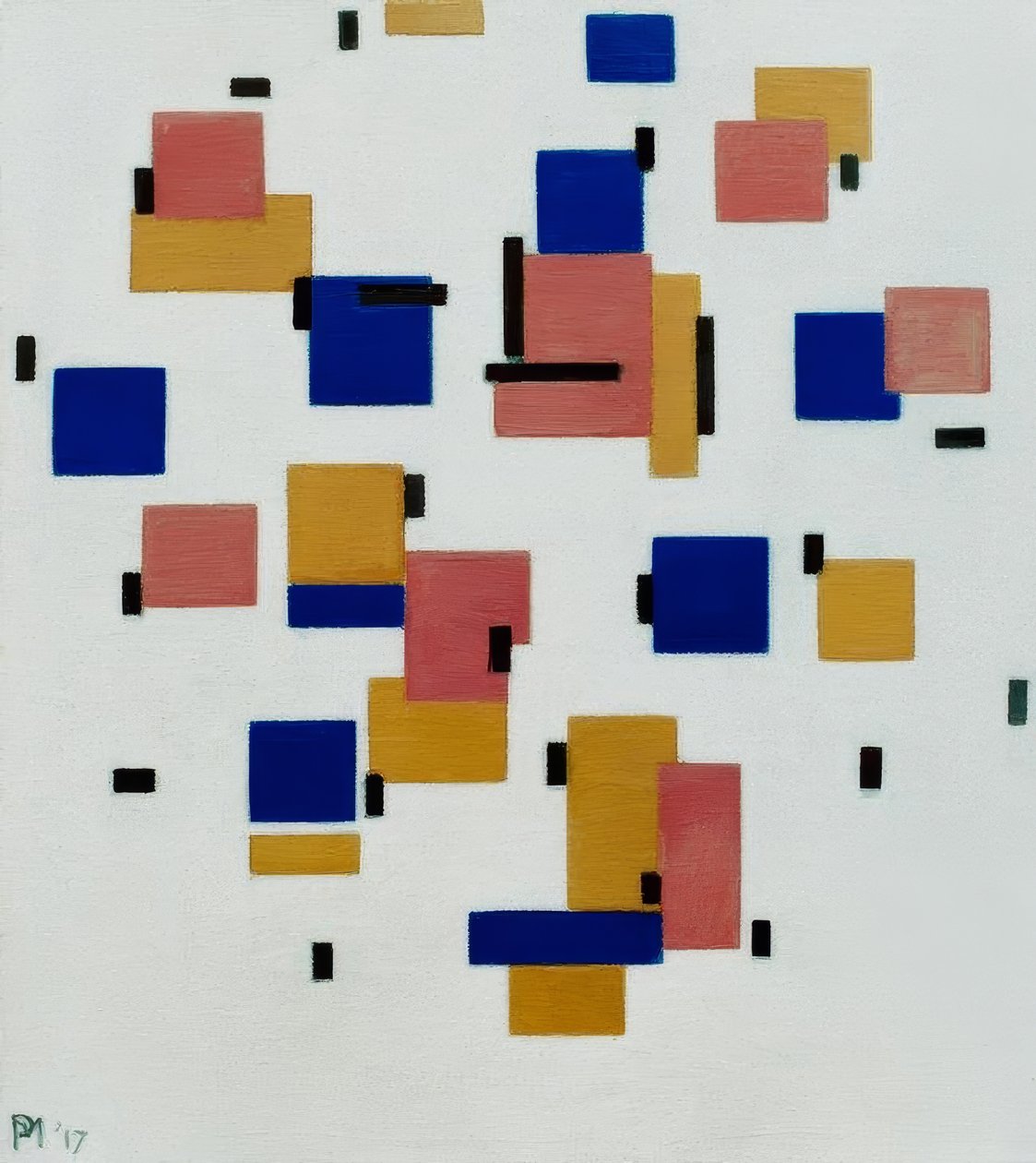 B rengindeki kompozisyon by Piet Mondrian