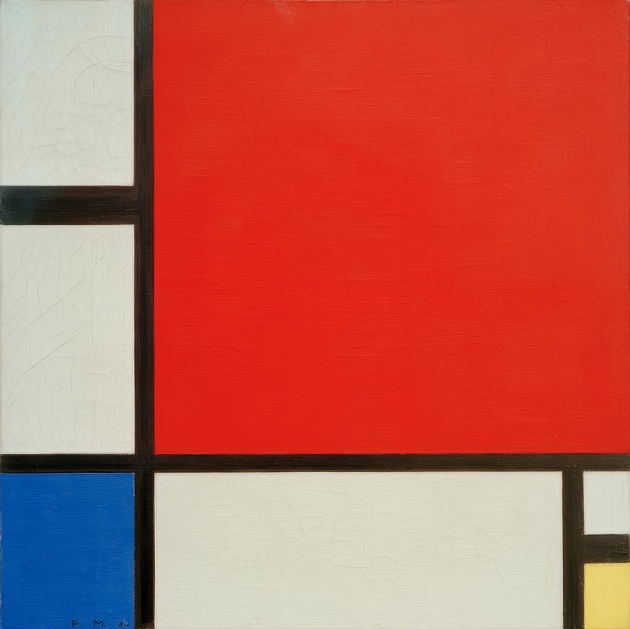 Kırmızı, mavi ve sarı kompozisyon by Piet Mondrian