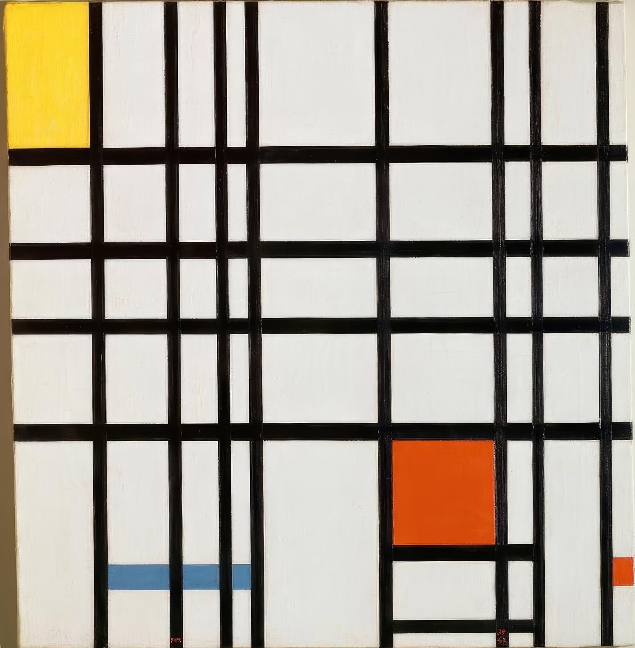 Sarı, mavi ve kırmızı ile kompozisyon by Piet Mondrian