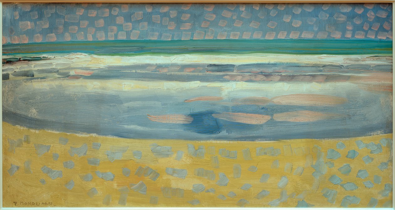 gün batımında deniz by Piet Mondrian