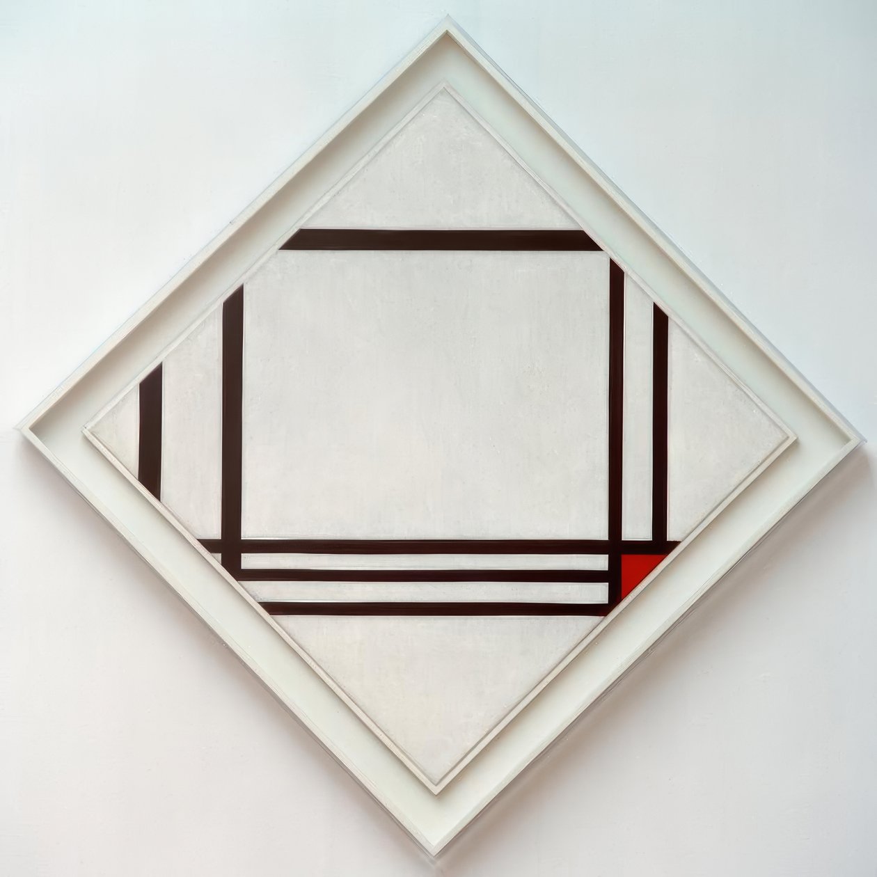 Resim No. III, sekiz çizgili ve kırmızı elmas kompozisyon by Piet Mondrian