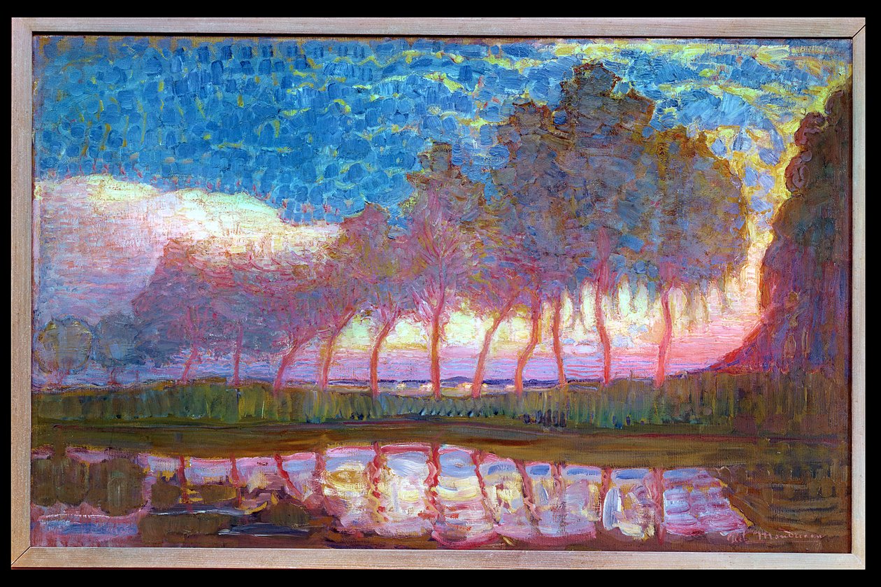 Row of Eleven Poplars Kırmızı, Sarı, Mavi ve Yeşil, 1908 by Piet Mondrian