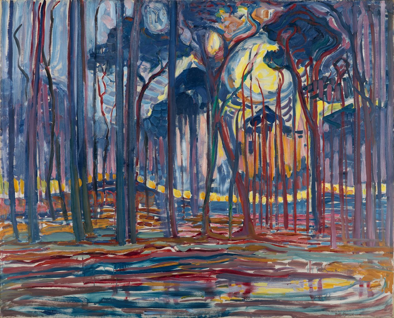 Oele yakınlarındaki ormanlar, 1908 by Piet Mondrian