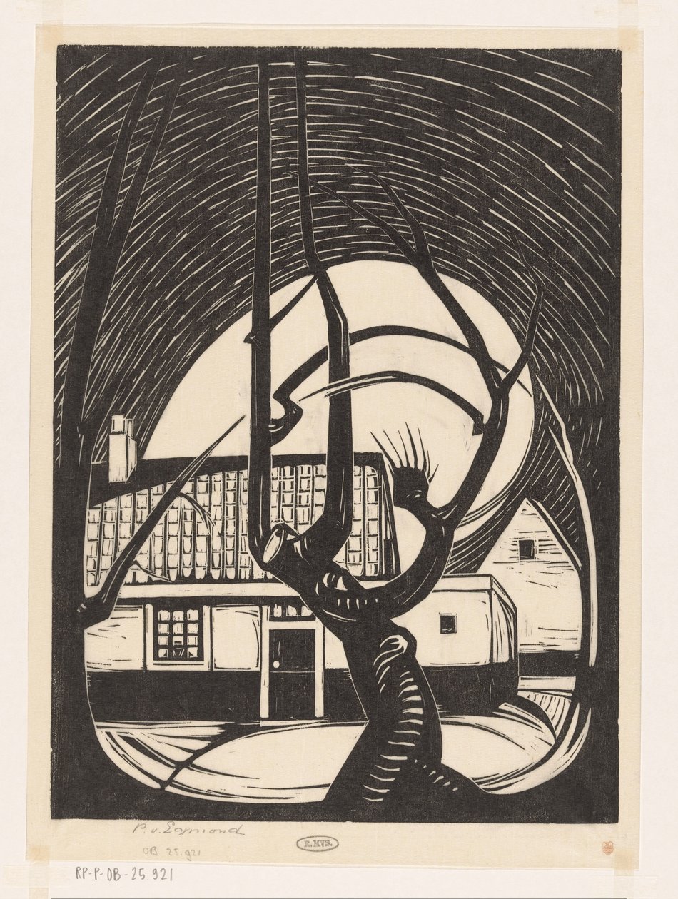 Bir evin önünde söğüt by Piet Egmond (signed by artist)