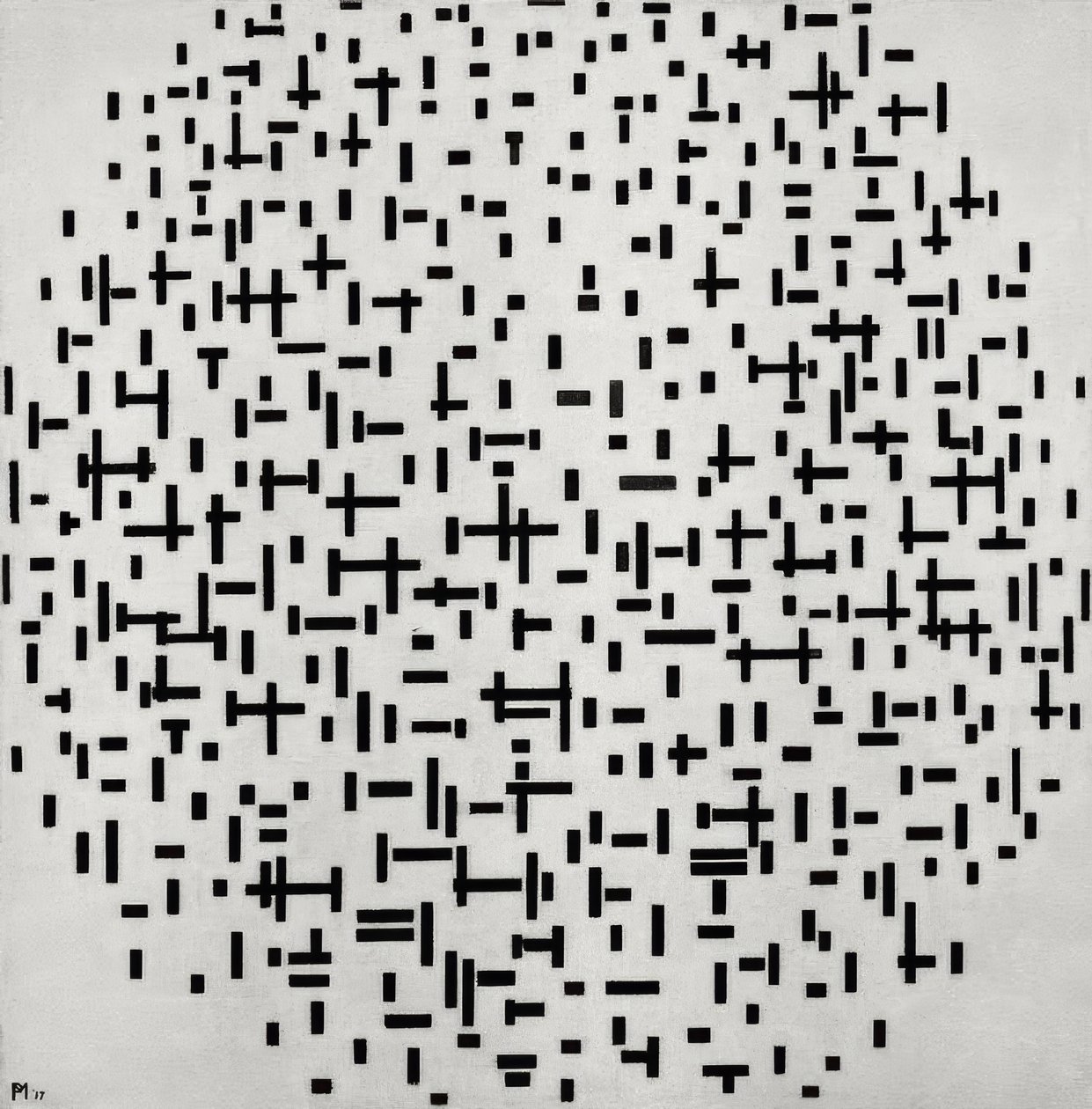 Çizgide Kompozisyon (Linienkopozisyon) by Piet Mondrian