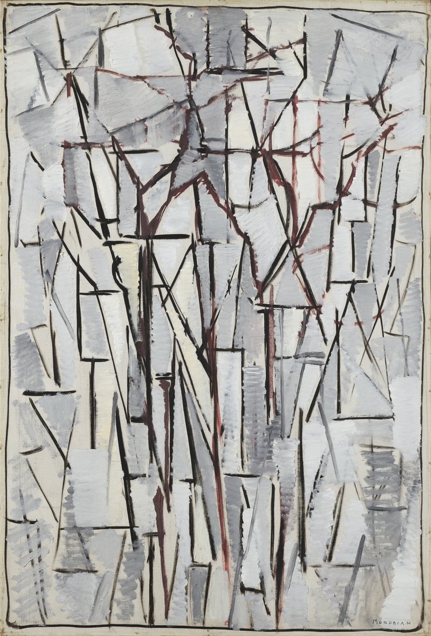 Kompozisyon ağaçları 2, 1912-13 by Piet Mondrian
