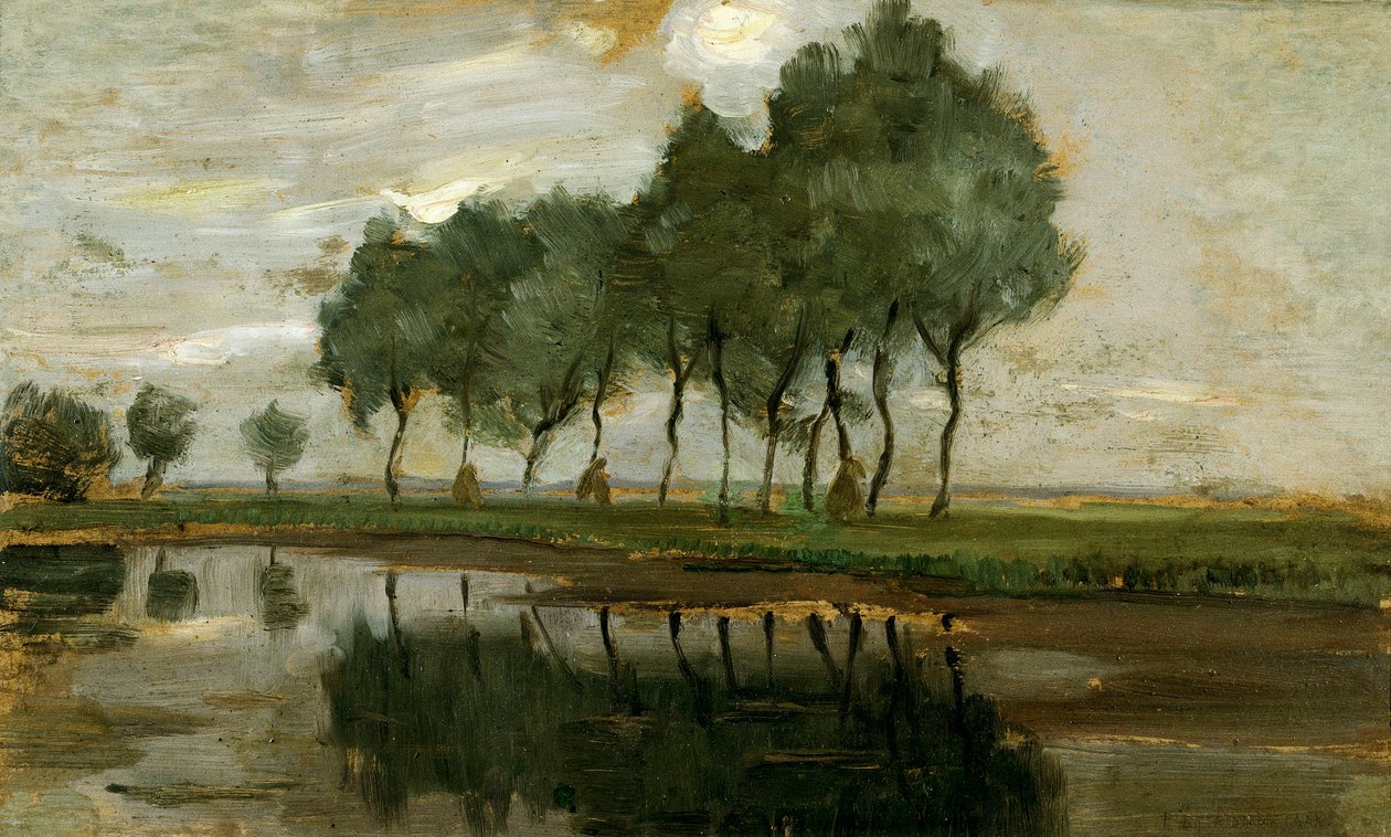 Gein yakınındaki ağaçların manzarası by Piet Mondrian