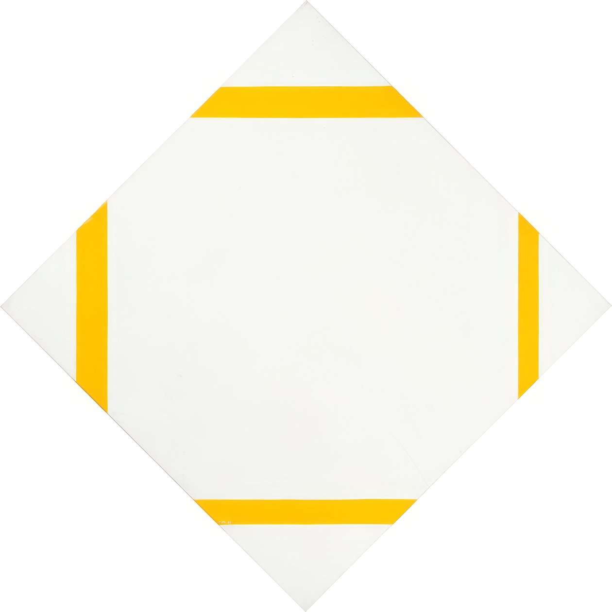 Dört Sarı Çizgili Pastil Kompozisyon by Piet Mondrian
