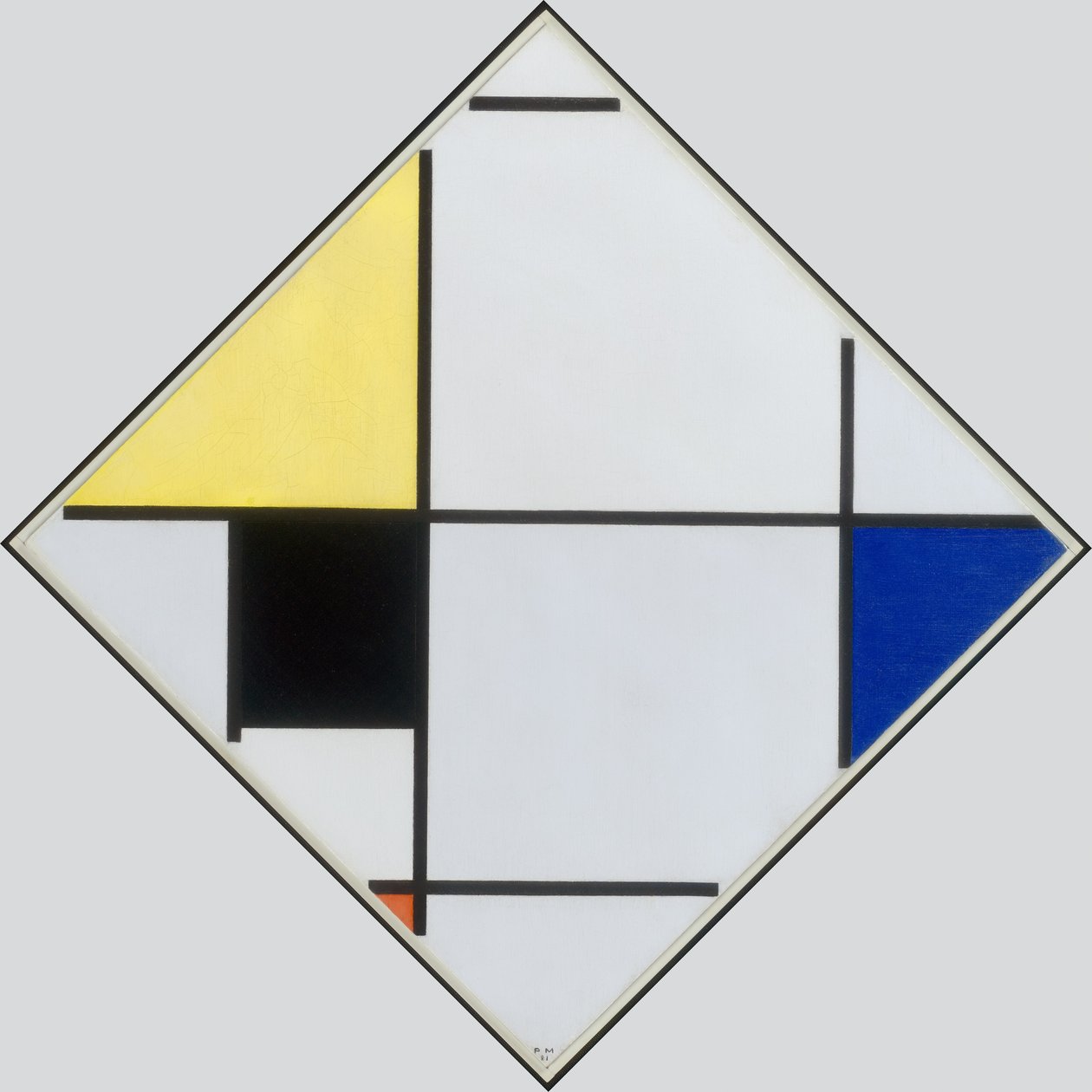 Sarı, Siyah, Mavi, Kırmızı ve Gri ile Pastil Kompozisyon, 1921 by Piet Mondrian
