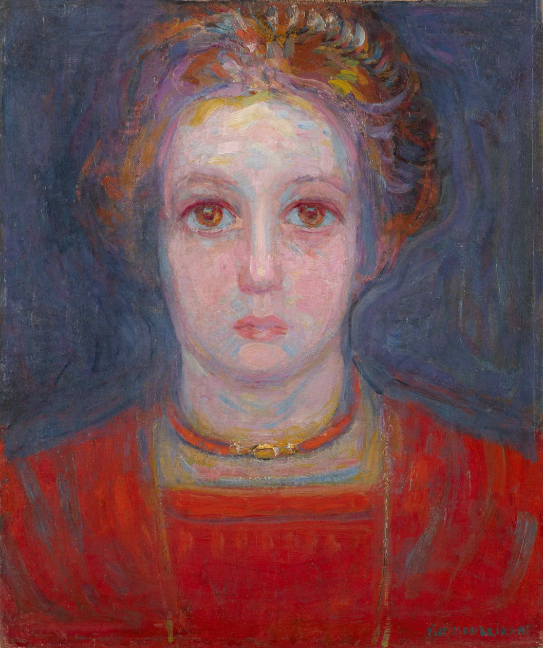 Kırmızılı Bir Kızın Portresi, 1908. by Piet Mondrian