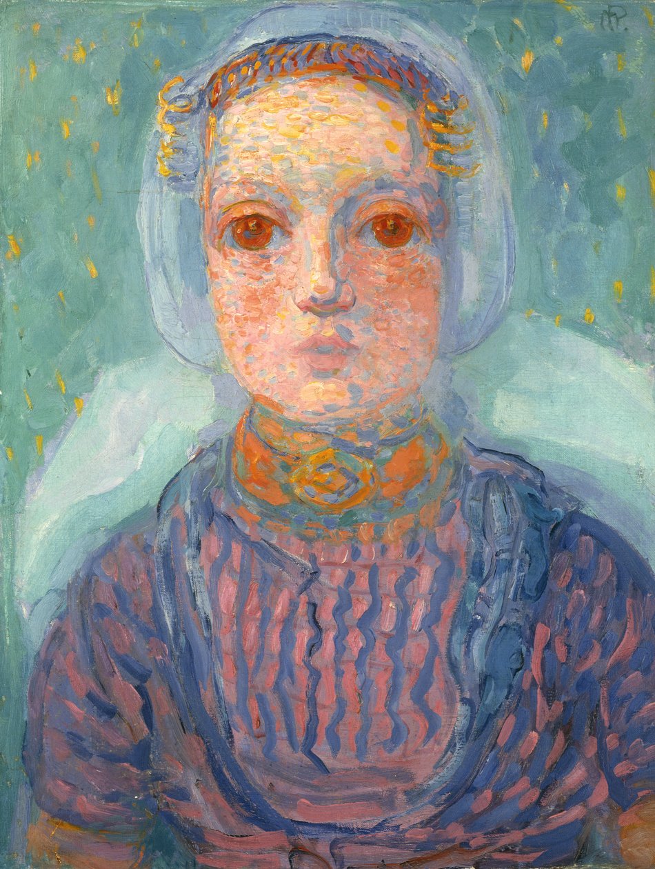 Zelandalı Küçük Kız; zelandalı kız by Piet Mondrian