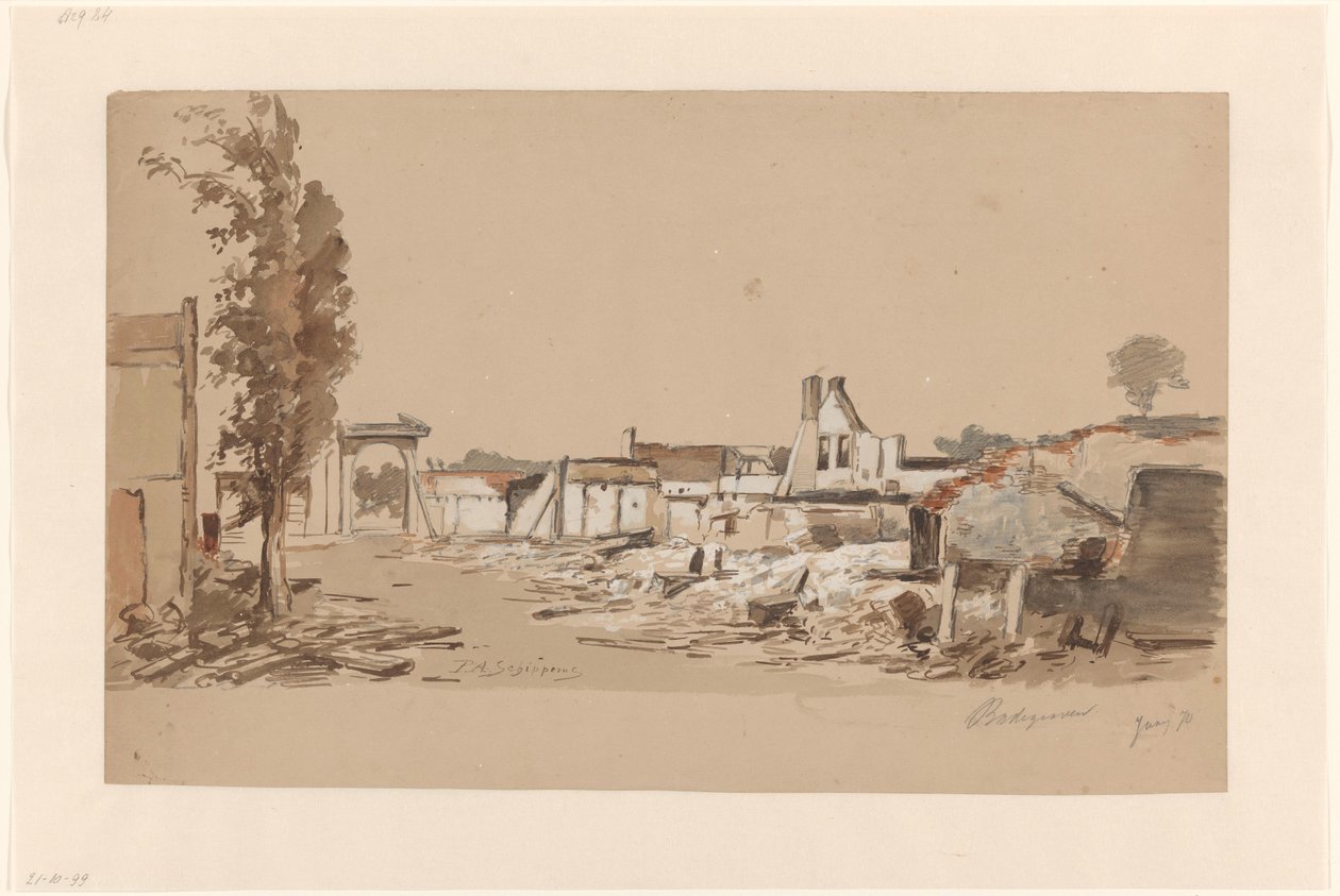 31 Mayıs 1870 yangınından sonra Bodegraven kalıntıları by Piet Schipperus