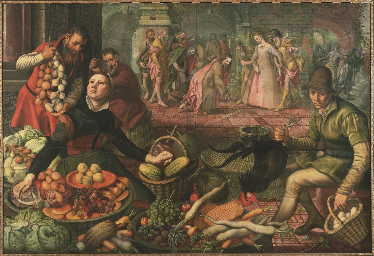 Zinada alınan İsa ve Kadın, c.1570 by Pieter Aertsen