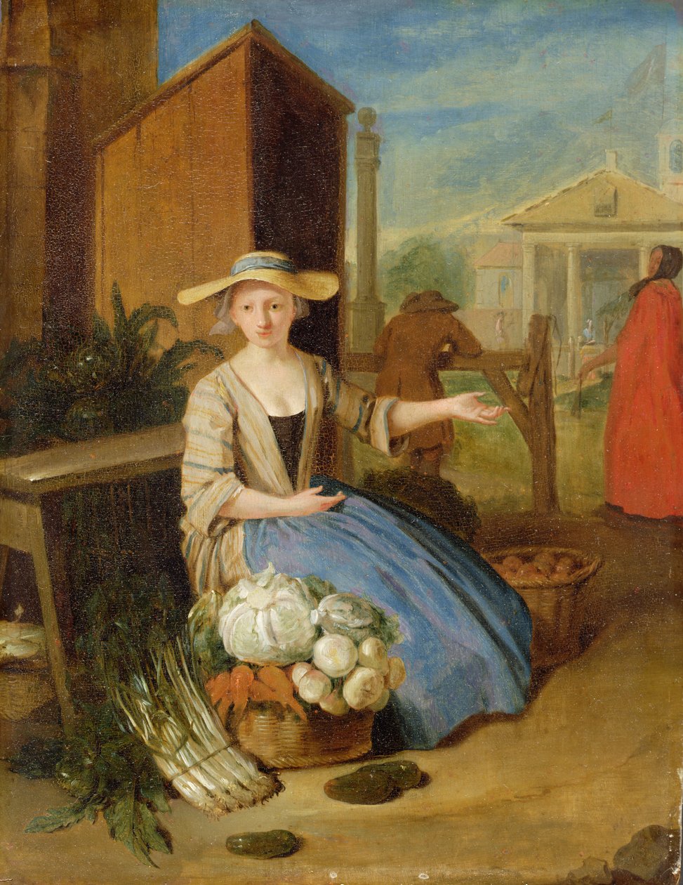 Sebze Satıcısı, Covent Garden, c.1726 by Pieter Angillis