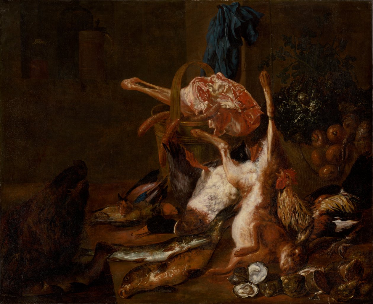 Öldürülen oyun ile natürmort by Pieter or Peter Boel
