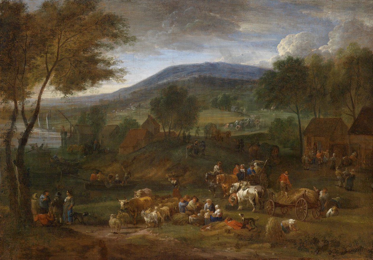 Köylü kadrosu ile kapsamlı Peyzaj by Pieter Bouts
