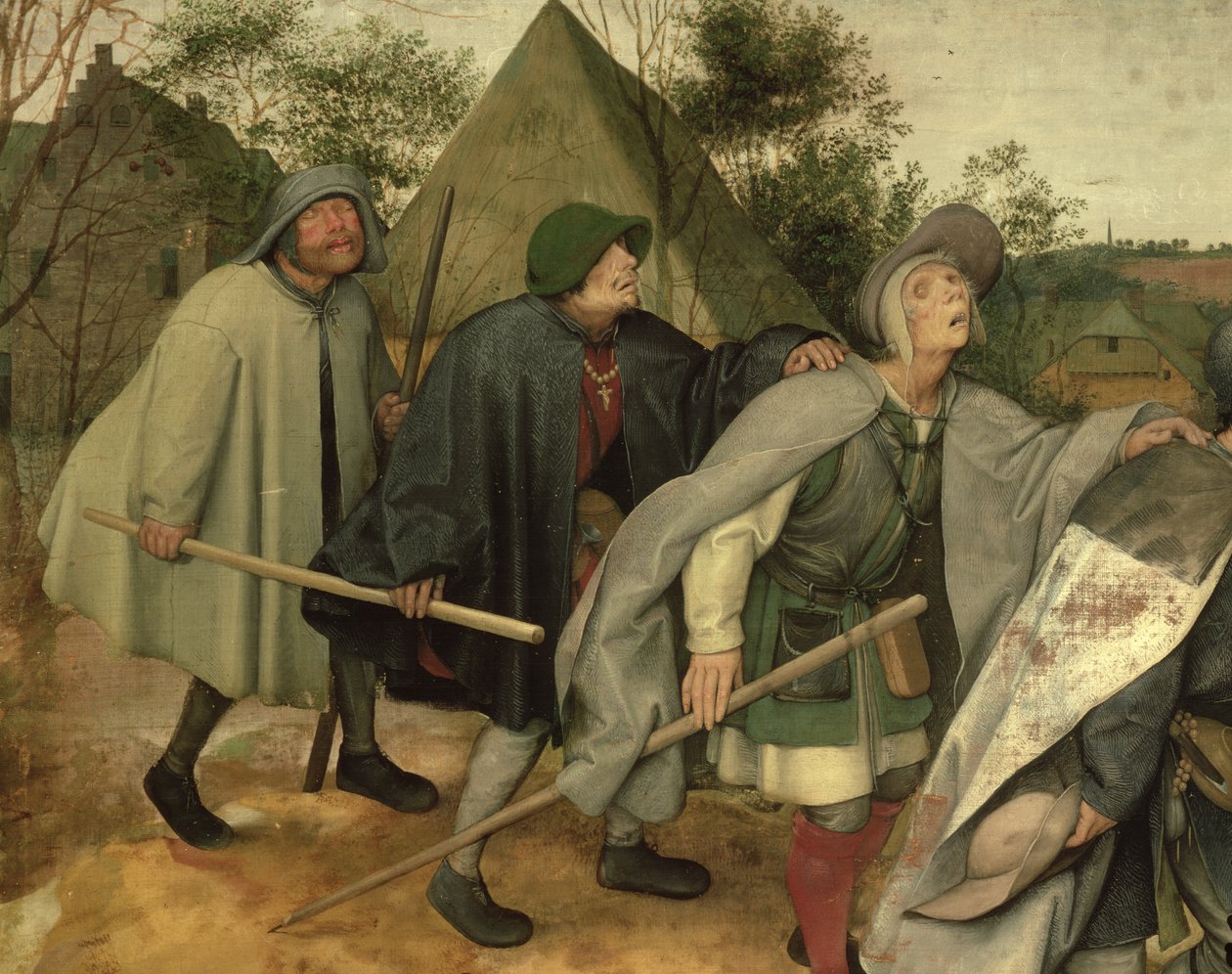 Körler Meseli, üç kör adamın detayı, 1568 (29163 detayı) by Pieter Bruegel the Elder