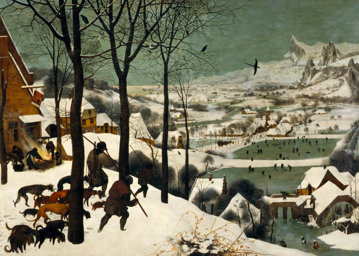 Aylık döngü, sahne: Kışın Karda Avcılar by Pieter Bruegel the Elder