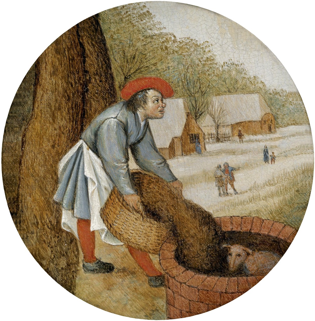 Çiftçi kuyuları döküyor by Pieter Brueghel the Younger