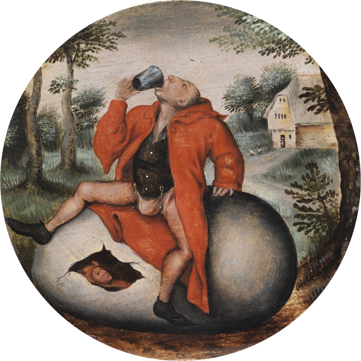Bir yumurta üzerinde ayyaş by Pieter Brueghel the Younger