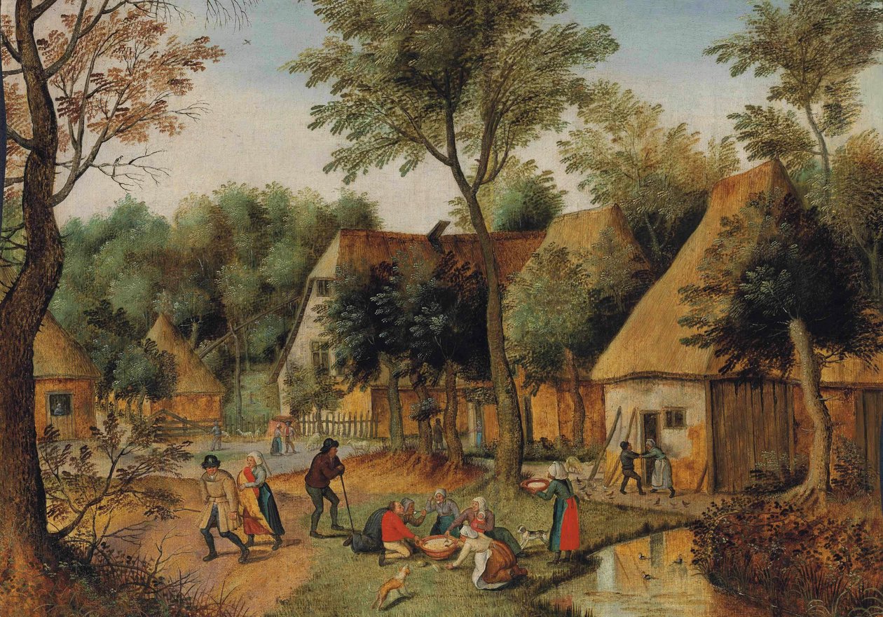 Ülkede yemek zamanı by Pieter Brueghel the Younger