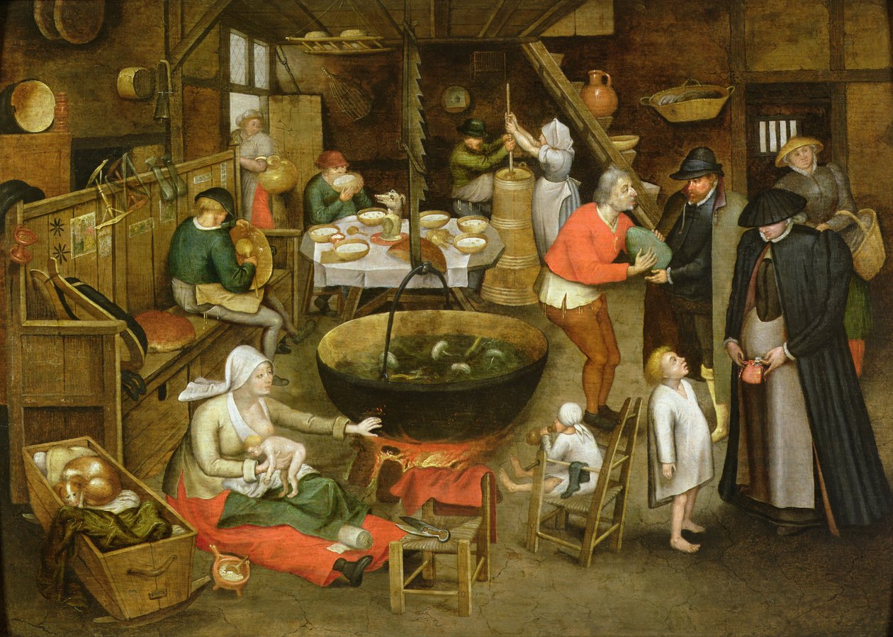 Çiftlik Ziyareti (panel) by Pieter Brueghel the Younger