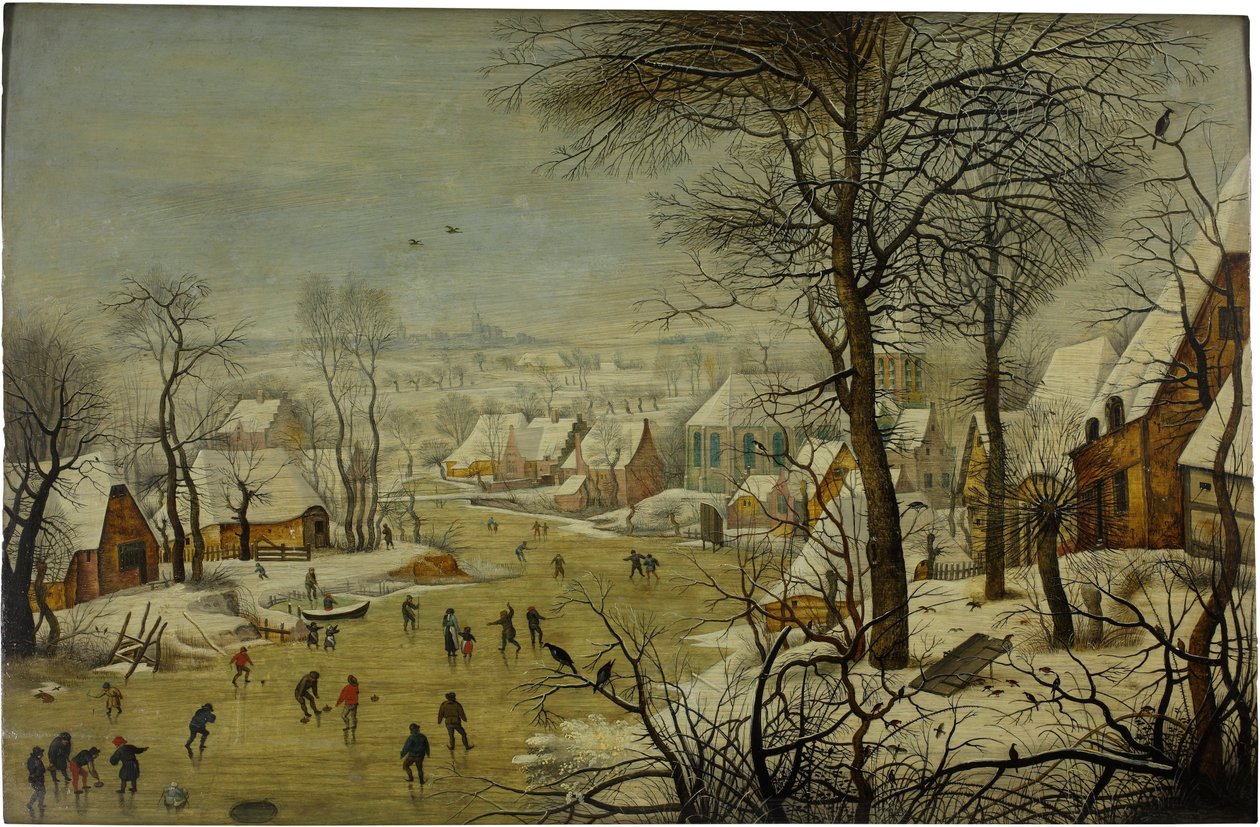 Bir kuş kapanı ile kış manzarası by Pieter Brueghel the Younger