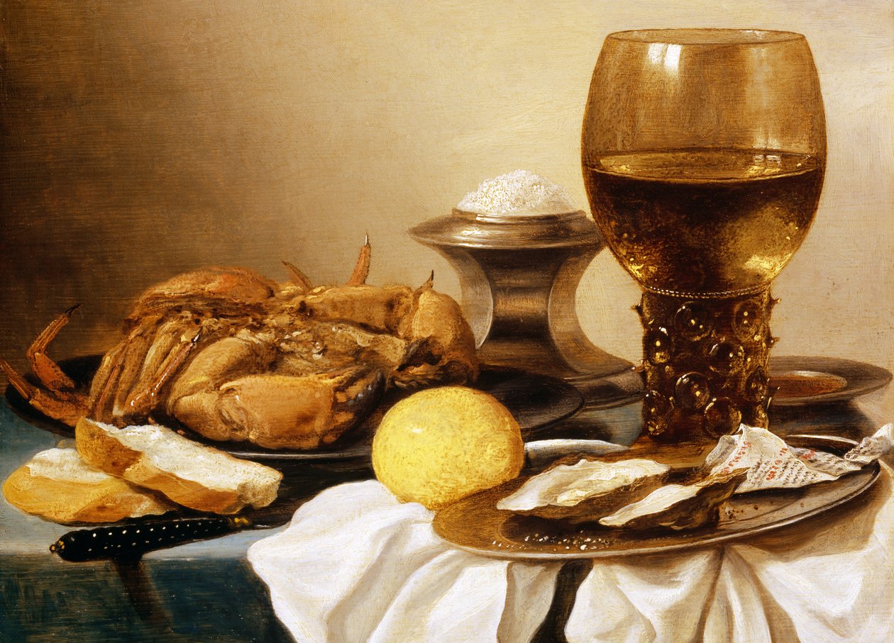 Kalaylı Bir Plaka Üzerinde Bir Yengeç Natürmort by Pieter Claesz