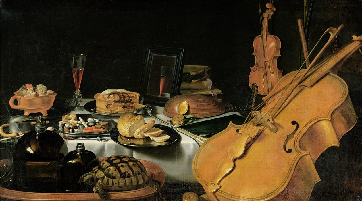 Müzik Aletleri ile Natürmort, 1623 by Pieter Claesz