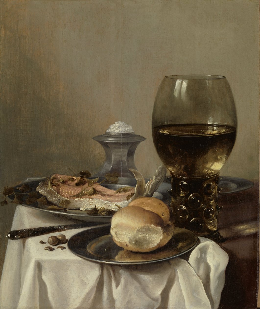 Tuzlu Natürmort, c.1640-45 by Pieter Claesz
