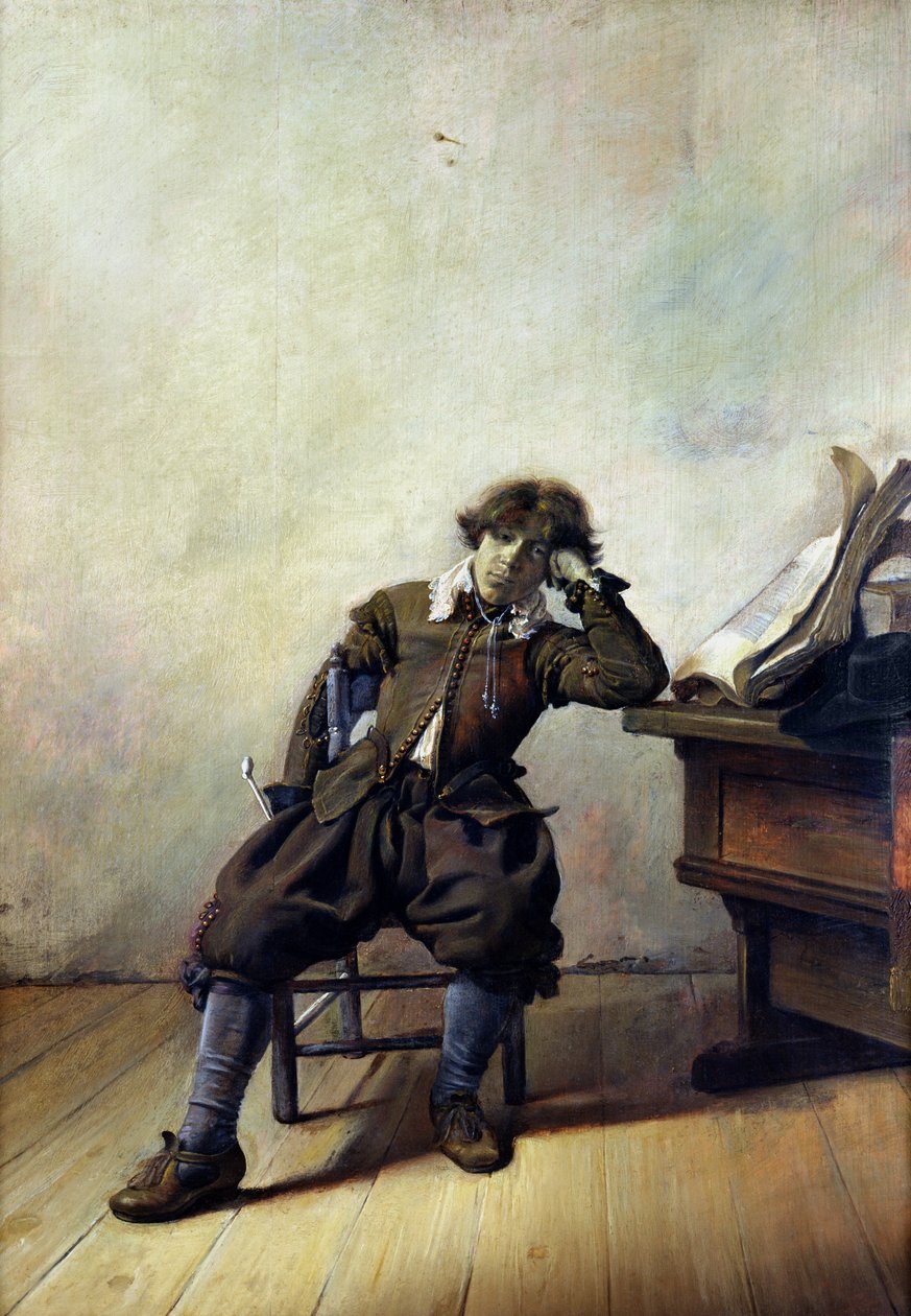 Çalışmasında Genç Bir Öğrenci veya Sigara İçen, c.1630-33 by Pieter Codde