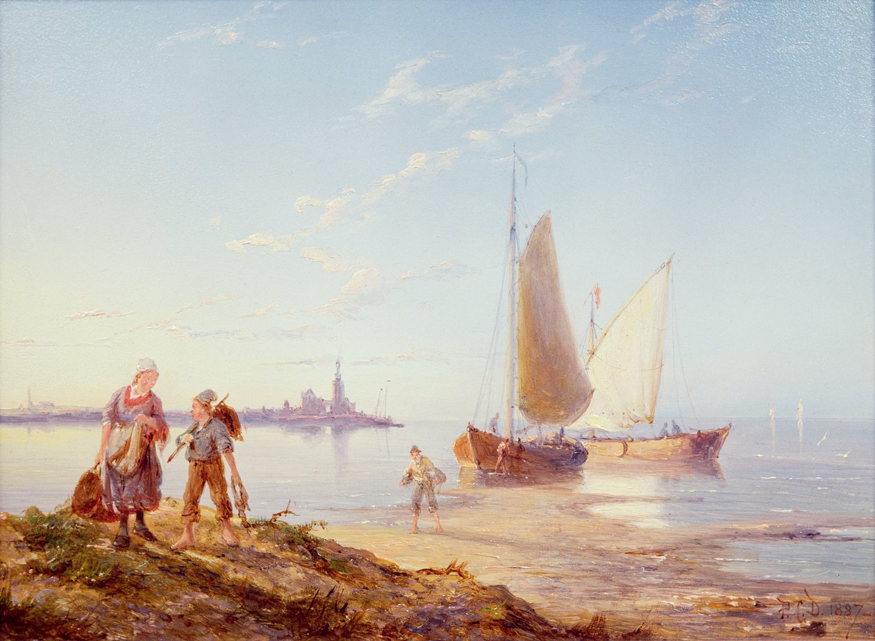 Kıyıdaki Balıkçı Tekneleri, 1887 by Pieter Cornelis Dommerson