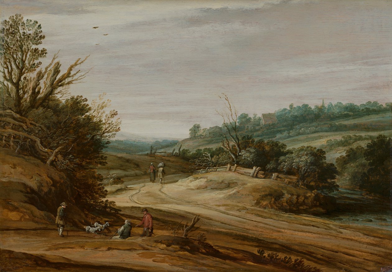 Bir Köy Yolu ile Kumul Manzarası by Pieter Dircksz Santvoort
