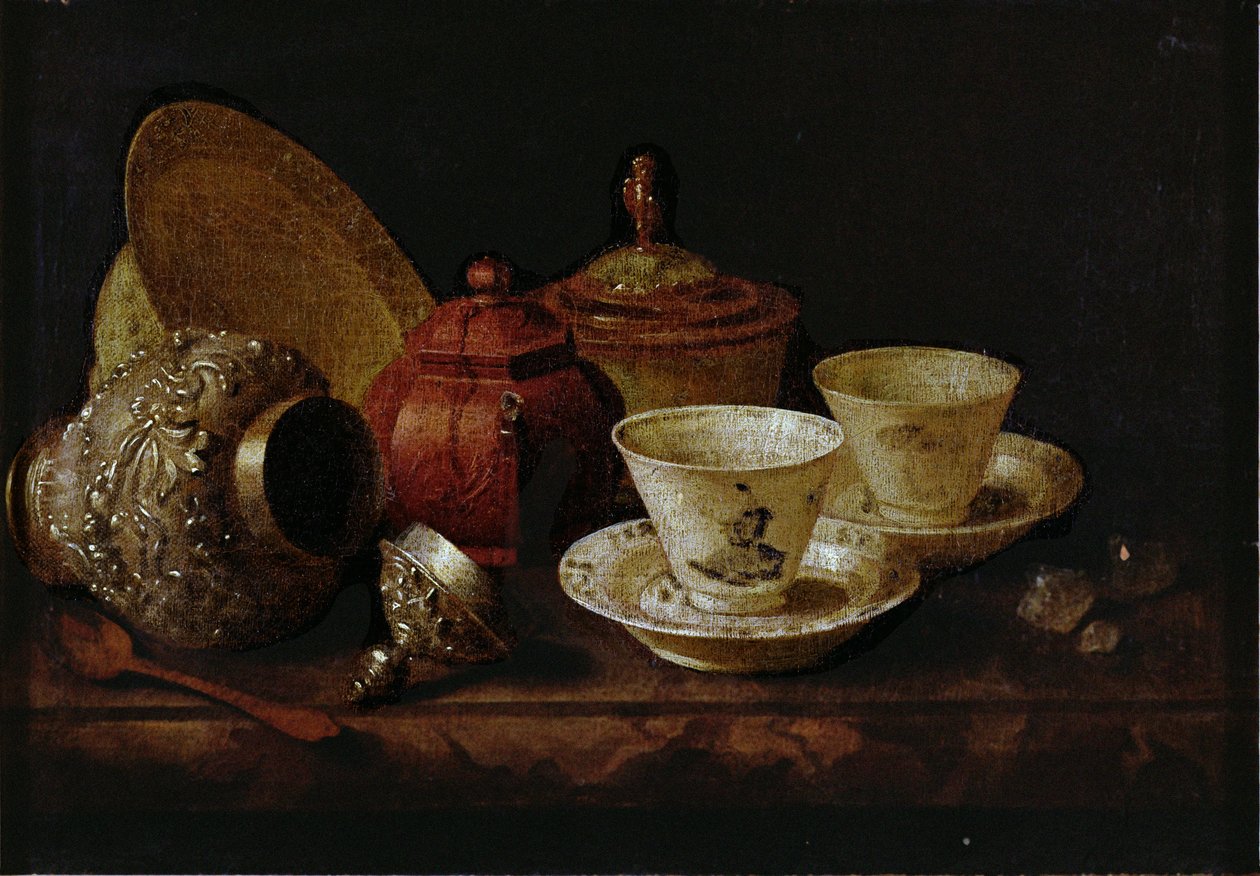 Çay Bardaklarıyla Natürmort by Pieter Gerritsz. van Roestraten
