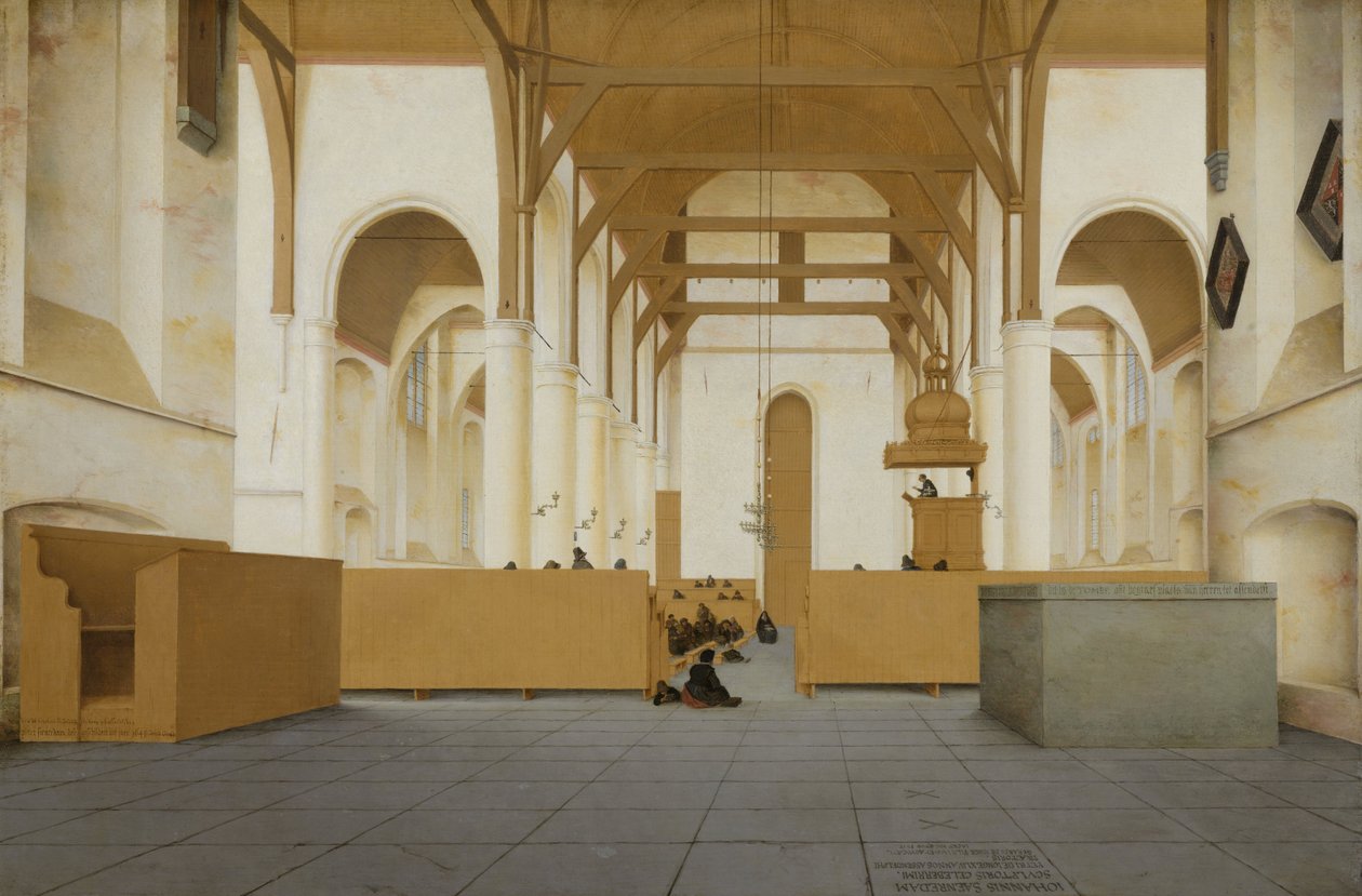 Interior of the Sint-Odulphuskerk in Assendelft, 1649  by Pieter Janszoon Saenredam
