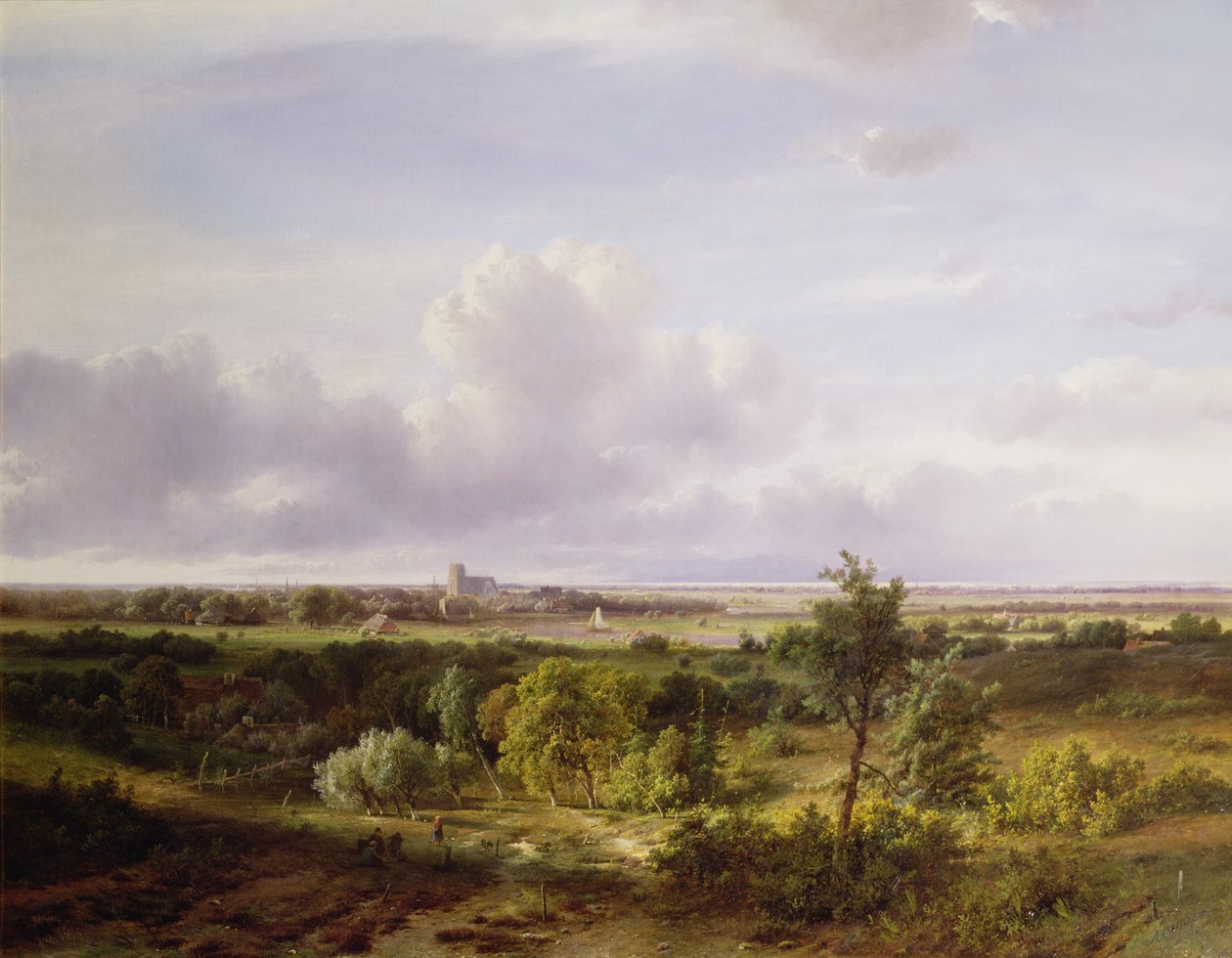 Hollanda Manzarası, 19. yüzyıl by Pieter Lodewijk Francisco Kluyver